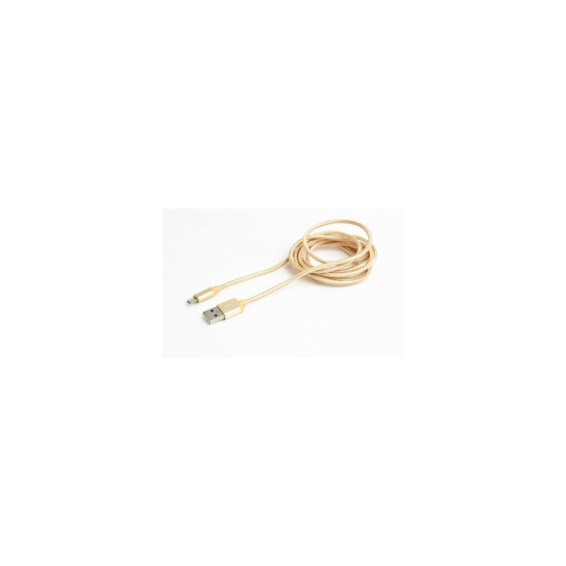 Gembird cotton braided micro USB cable 2.0 1.8M Gold