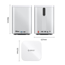 Orico MiniTower Docking Station with Hard Drive Bays for up to 56TB - Silver
