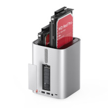 Orico MiniTower Docking Station with Hard Drive Bays for up to 56TB - Silver