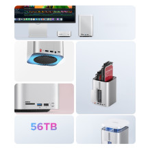 Orico MiniTower Docking Station with Hard Drive Bays for up to 56TB - Silver