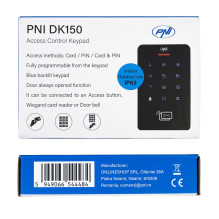PNI DK150 stand-alone access control keyboard, PIN unlocking, RFID card, IP65, black