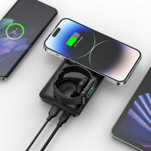 Veger Powerbank compatible with Magsafe Veger MagMulti (W1156) PD QC3.0 3A 22,5W 10000 mAh with wireless charging black