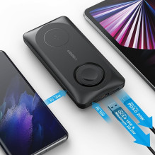 Veger Powerbank compatible with Magsafe Veger MagMulti (W1156) PD QC3.0 3A 22,5W 10000 mAh with wireless charging black