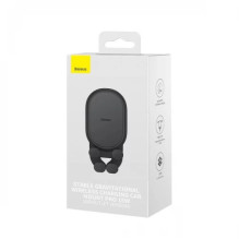 Automobilinis laikiklis Baseus 'Stable Series' juodas (bevielis krovimas 15W) (ne magnetinis / grotelėms)