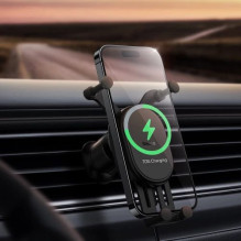 Baseus 'Stable Series' car holder black (wireless charging 15W) (non-magnetic / for grill)