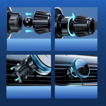 Automobilinis laikiklis Joyroom 'JR-ZS291' sidabrinis (15W / Magsafe Compatible) (magnetinis / grotelėms)