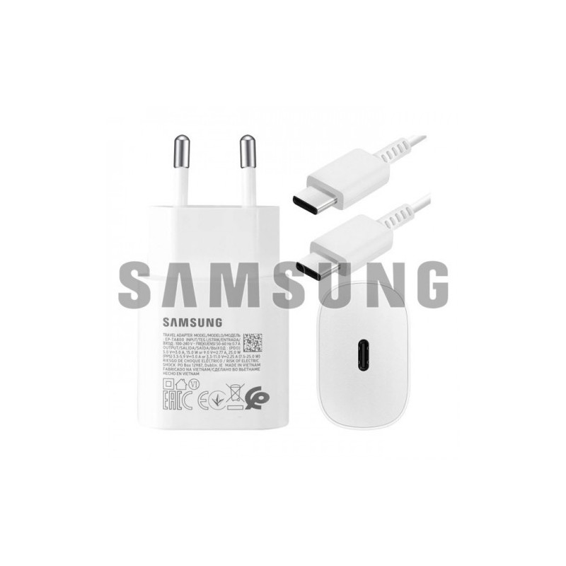 Charger Samsung EP-TA800W white 25W (incl. packing) + Type-C cable / 100% Genuine /