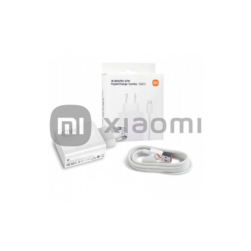 Įkroviklis Xiaomi MDY-12-EH (BHR9465EU) baltas 67W (incl. packing) + laidas "Type-C" / Genuine 100% /