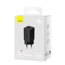 Charger Baseus "GaN5 Pro" black (2xUSB-C / 40W)