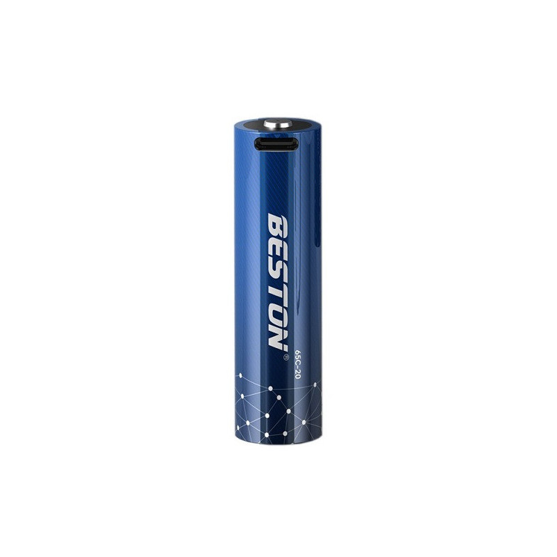 Battery 18650 rechargeable with USB-C port, 3.7V, 2000mAh, Li-Ion