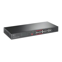 TP-LINK 16-Port 10 / 100 Mbps + 2-Port Gigabit Rackmount Switch with 16-Port PoE+ TL-SL1218P
