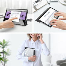 „Dux Ducis Toby“ šarvuotas atverčiamas dėklas, skirtas „Samsung Galaxy Tab A11 Plus“ / „A9 Plus“ – juodas