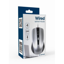MOUSE USB OPTICAL BLACK / SILVER / MUS-4B-01-BS GEMBIRD