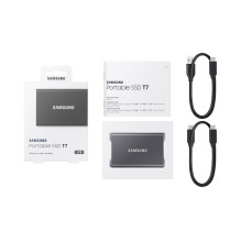 Išorinis SSD, SAMSUNG, T7, 2TB, USB 3.2, Rašymo greitis 1000 MB/s, Skaitymo greitis 1050 MB/s, MU-PC2T0T / WW