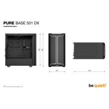 Case, BE QUIET, PURE BASE 501 DX, MidiTower, Case product features Transparent panel, Not included, ATX, MicroATX, MiniI
