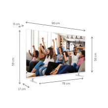 TV Set, THOMSON, 43", 4K / Smart, QLED, 3840x2160, Google TV, White, 43UG4S14W