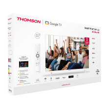 TV Set, THOMSON, 43", 4K / Smart, QLED, 3840x2160, Google TV, White, 43UG4S14W