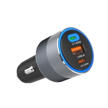 „Forcell F-Energy Alu“ automobilio įkroviklis 2 x C tipo + USB A PD QC4.SFC 2.0 4.5A 85W „Forcell F-Energy Alu“ automobilio įkroviklis 2 x C tipo + USB A PD QC4.SFC 2.0 4.5A 85W