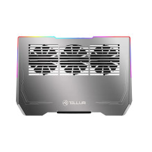 „Tellur Cooler“ nešiojamas kompiuteris Shade 17, 3 ventiliatoriai, RGB LED, USB, USB-C, aliuminio pilka
