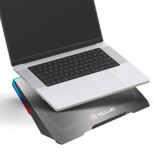 „Tellur Cooler“ nešiojamas kompiuteris Shade 17, 3 ventiliatoriai, RGB LED, USB, USB-C, aliuminio pilka