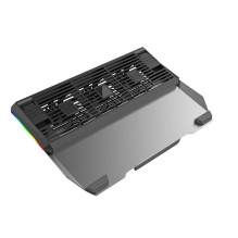 „Tellur Cooler“ nešiojamas kompiuteris Shade 17, 3 ventiliatoriai, RGB LED, USB, USB-C, aliuminio pilka