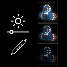 „Manta SNL90MT“ stiliaus neoninės lemputės „ASTRONAUT ON RAKETA“