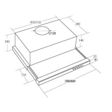 Akpo WK-7 Light 50 cooker hood Semi built-in (pull out) Stainless steel