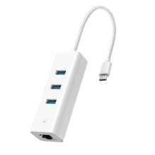 TP-LINK USB tipo C 3 prievadų šakotuvas ir Gigabit Ethernet adapteris