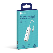 TP-LINK USB tipo C 3 prievadų šakotuvas ir Gigabit Ethernet adapteris