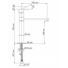 Water faucet Plados-Telma QUAMIXL MGG05L 26TG Black matte