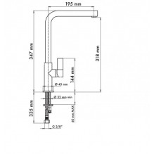 Water faucet Plados-Telma VENMIXL MIS59 26TG Black matte