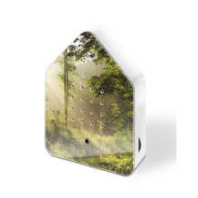Zwitscherbox Classic sound box - nesting box (White with a sunny forest view)