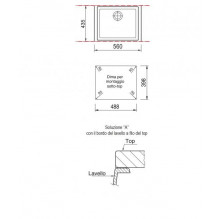 Akmens masės plautuvė Plados-Telma CUBE Undermount ON5610ST N6 Sodriai juoda