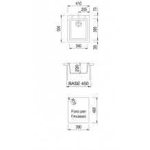 Akmens masės plautuvė Plados-Telma CUBE ON4110 14MQ Betono pilka spalva