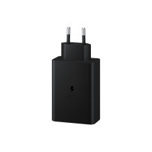 Įkroviklis - SAMSUNG TRIO ĮKROVIKLIS 65W EP-T6530NB USB Type-A ir Type-C Juodas