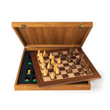 Walnut Chess Set 40x40cm With Modern Style Pieces Manopoulos