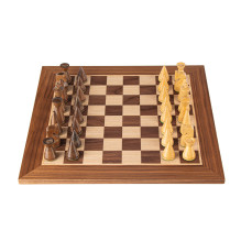 Walnut Chess Set 40x40cm With Modern Style Pieces Manopoulos