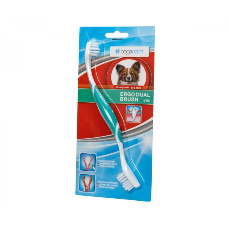 Gyvūnų Dantų Šepetėlis - BOGAR Bogadent® Ergo Dual Brush Mini mažiems šunims