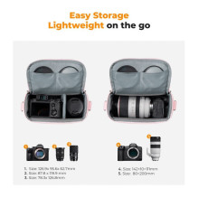 Fotoaparato Dėklas - K&amp;F Concept Sling Bag 5L Reguliuojama Dirželis Nuimamas Skyrius Rožinė