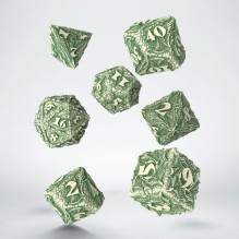 Gaming Dice Set - Dracopolis Andean Longneck 7 Dice Beige with Green Markings