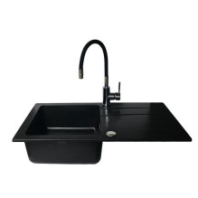 Kriauklė - Maidsinks BALI 1B1D 620x440mm Pyragranit Black