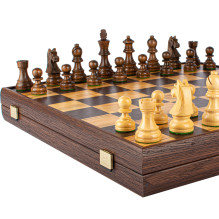 Manopoulos Olive Burl Chess Set 43x43cm With Staunton Chess Pieces
