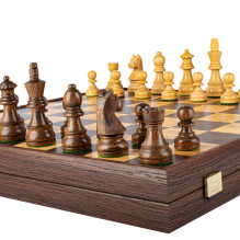 Manopoulos Olive Burl Chess Set 43x43cm With Staunton Chess Pieces