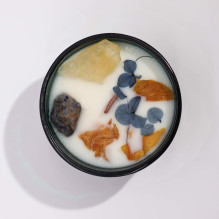 Home Fragrance - Hop Hare Crystal Flower Candle 22h Burn Time Dark Green