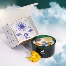 Home Fragrance - Hop Hare Crystal Flower Candle 22h Burn Time Dark Green