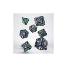 Board Game - Q-WORKSHOP Tribal Dice Set 7 Dice Blue-Green and Beige