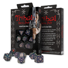 Board Game - Q-WORKSHOP Tribal Dice Set 7 Dice Blue-Green and Beige