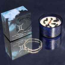 Candle Set - Ancient Wisdom Zodiac Crystal Candle Gemini with Bracelet