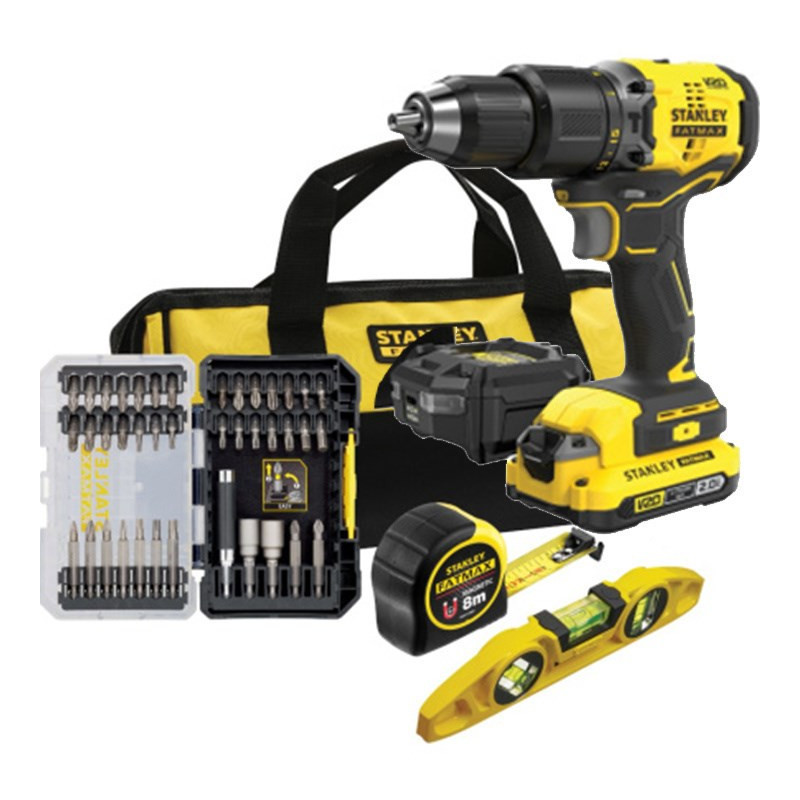 Tool - STANLEY Drill / Driver Kit SFMCK101D1S 60 N m, 1900 RPM, Lithium-Ion