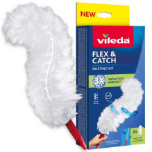 Vacuum Cleaner - Vileda Broom with Short Handle and 2 FlexCatch Replacements
